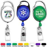 Cord PhotoImage ® Full Color Imprint* Retractable Carabiner Style Badge Reel and Badge Holder (Patent D539,122)